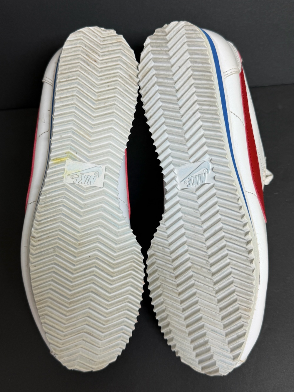 Nike Classic Cortez Leather Forrest Gump White Red Blue Women Size 7 - Picture 8 of 9